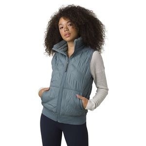 Prana Esla Vest aqua turquoise green size medium Sherpa lining
